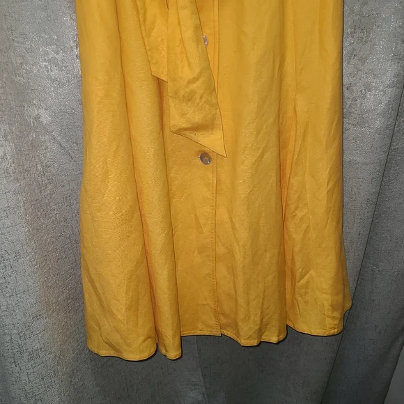 Coldwater Creek Linen blend sleeveless Maxi Dress Modest Button Up Size 16 P - Picture 5 of 16